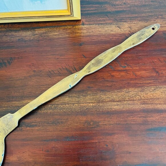 Vintage Solid Brass Skimmer Patina Gallery Wall Cottagecore European Farmhouse - Picture 5 of 6